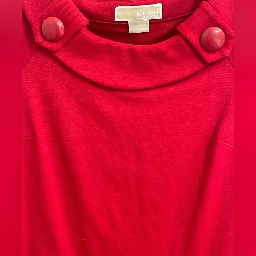 Michael Kors Red Short Sleeve Button Detail Dress - Size Women’s XS - Picture 7 of 8